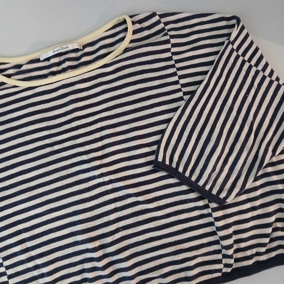 Part Two Tops - Part Two Cotton/linen Cropped , Striped  Shirt